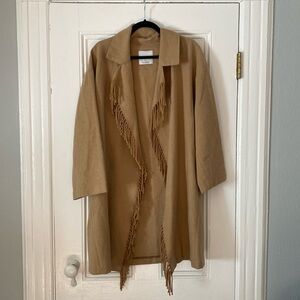 MANGO Wool Fringe Coat